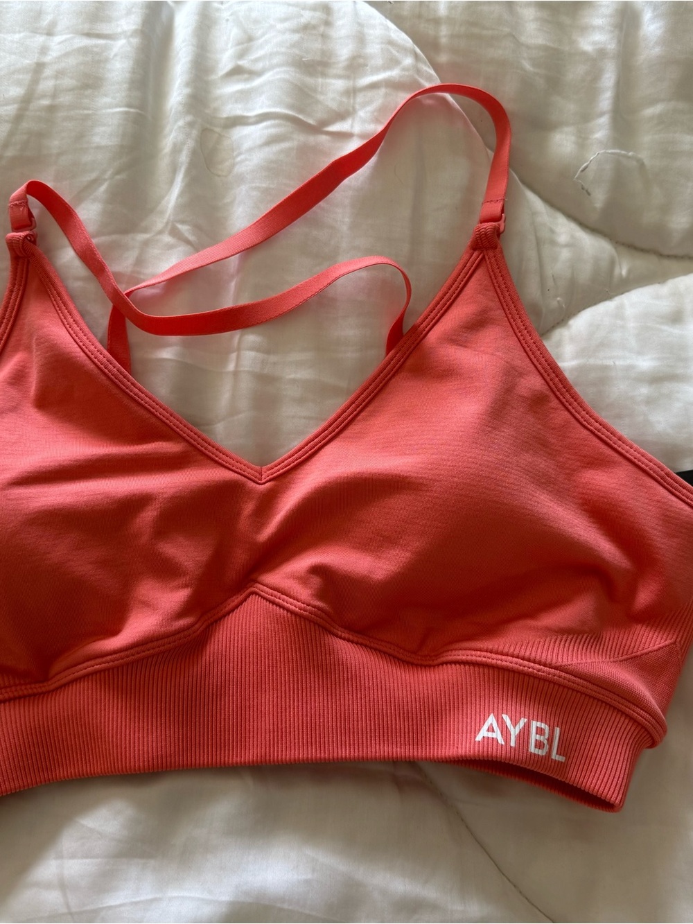 AYBL Summer Peach Seamless Strappy Sports Bra
